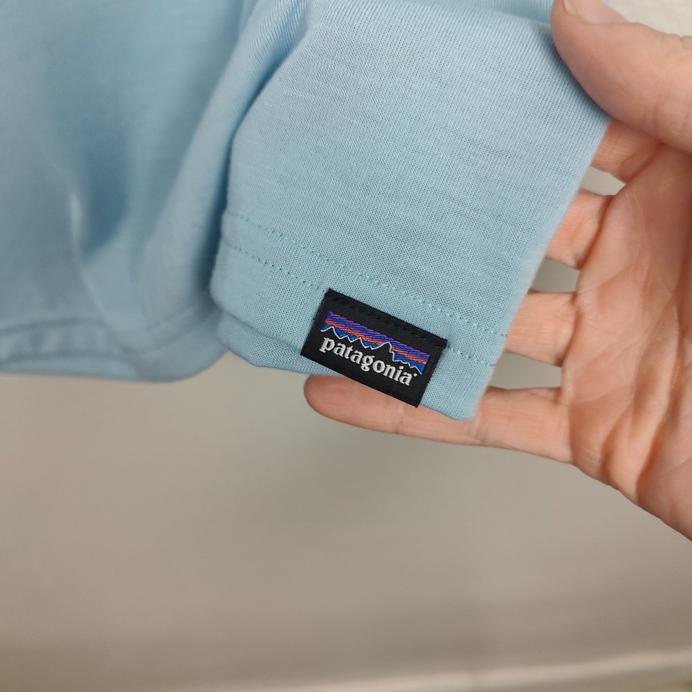 Patagonia Capilene Cool Trail Polo Shirt Mens Large Light Blue Technical Outdoor - Picture 6 of 9